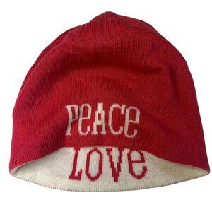 Share Jonathan Adler Peace Love Reversible Pink Winter Beanie One Size